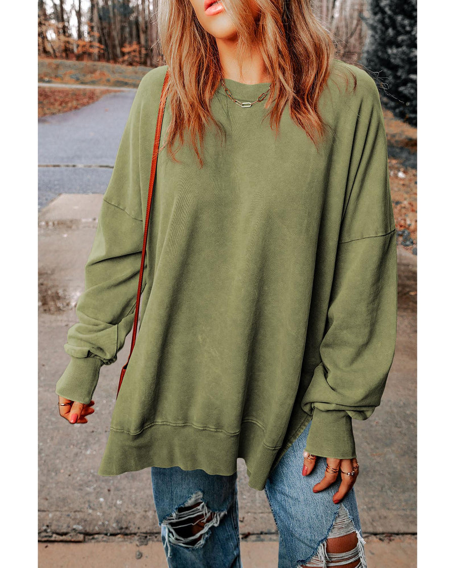 Azura Exchange Oversized Ribbed Trim Sweatshirt - 2XL