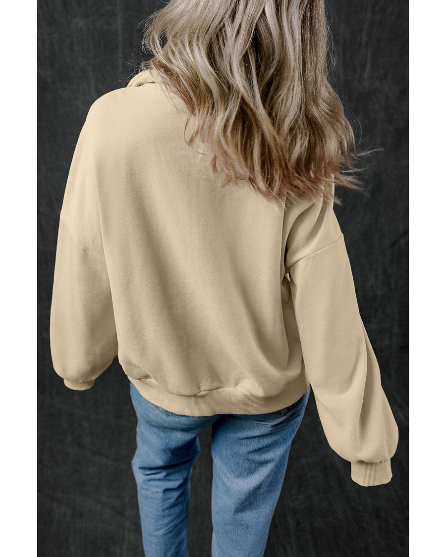 Smoke Gray Zip-up Stand Neck Kangaroo Pocket Sweatshirt - XL