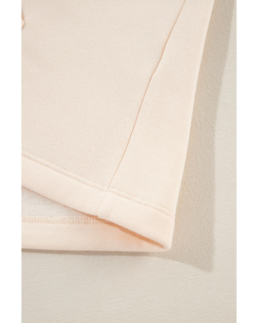 Apricot Drawstring Turtleneck Dolman Sleeve Sweatshirt - M