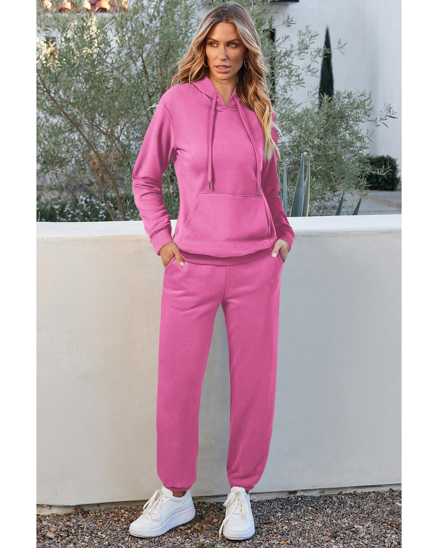 Bonbon Solid Color Fleece Lined Drawstring Hoodie with Pocket - 2XL
