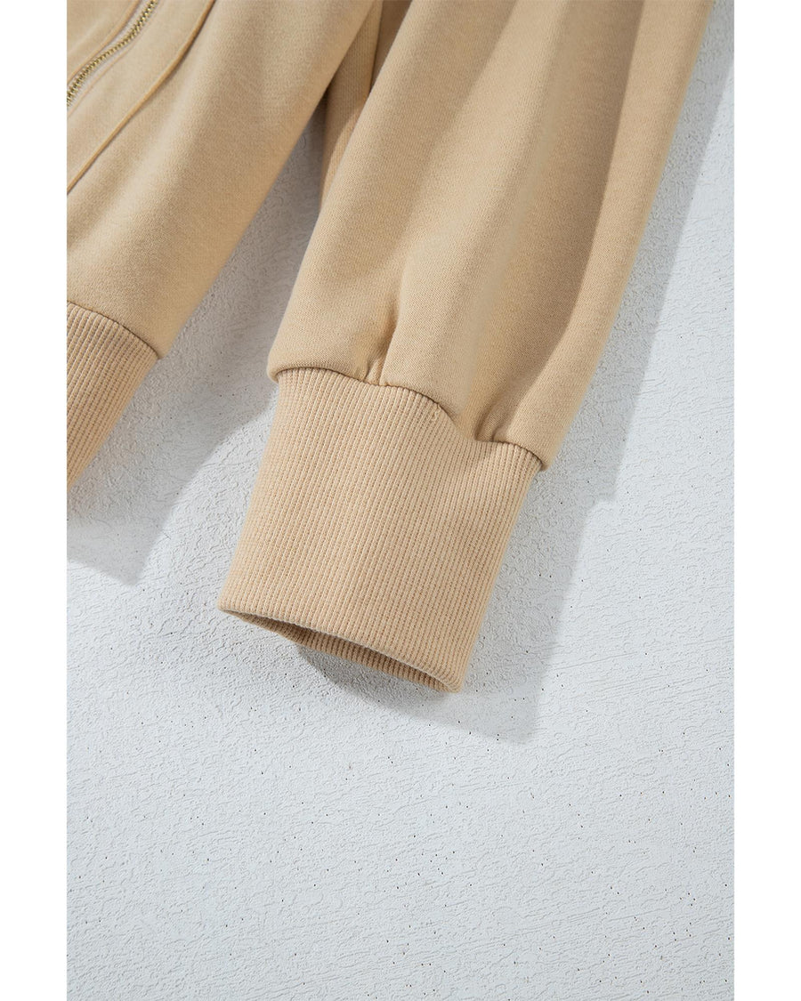 Parchment Zipped Pocket Cozy Drawstring Hoodie - XL