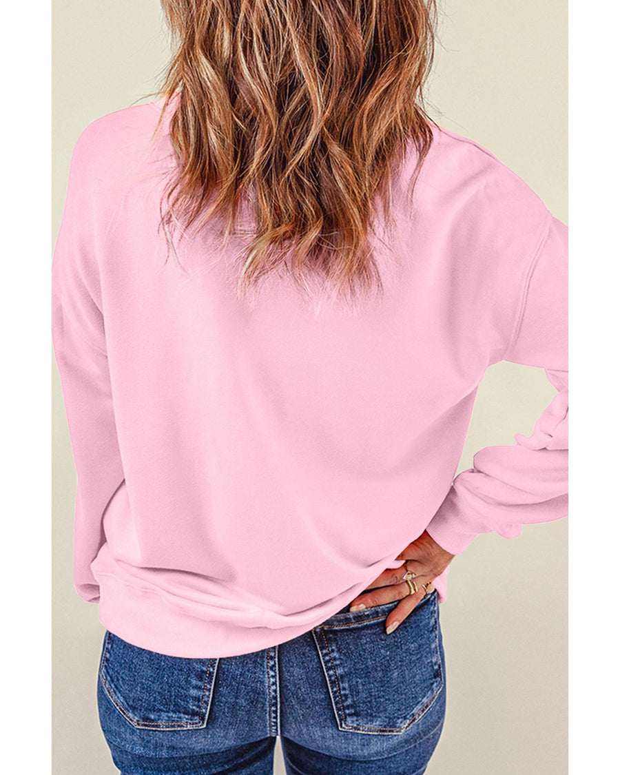 Pink Santa Claus HO HO HO Christmas Graphic Sweatshirt - 2XL