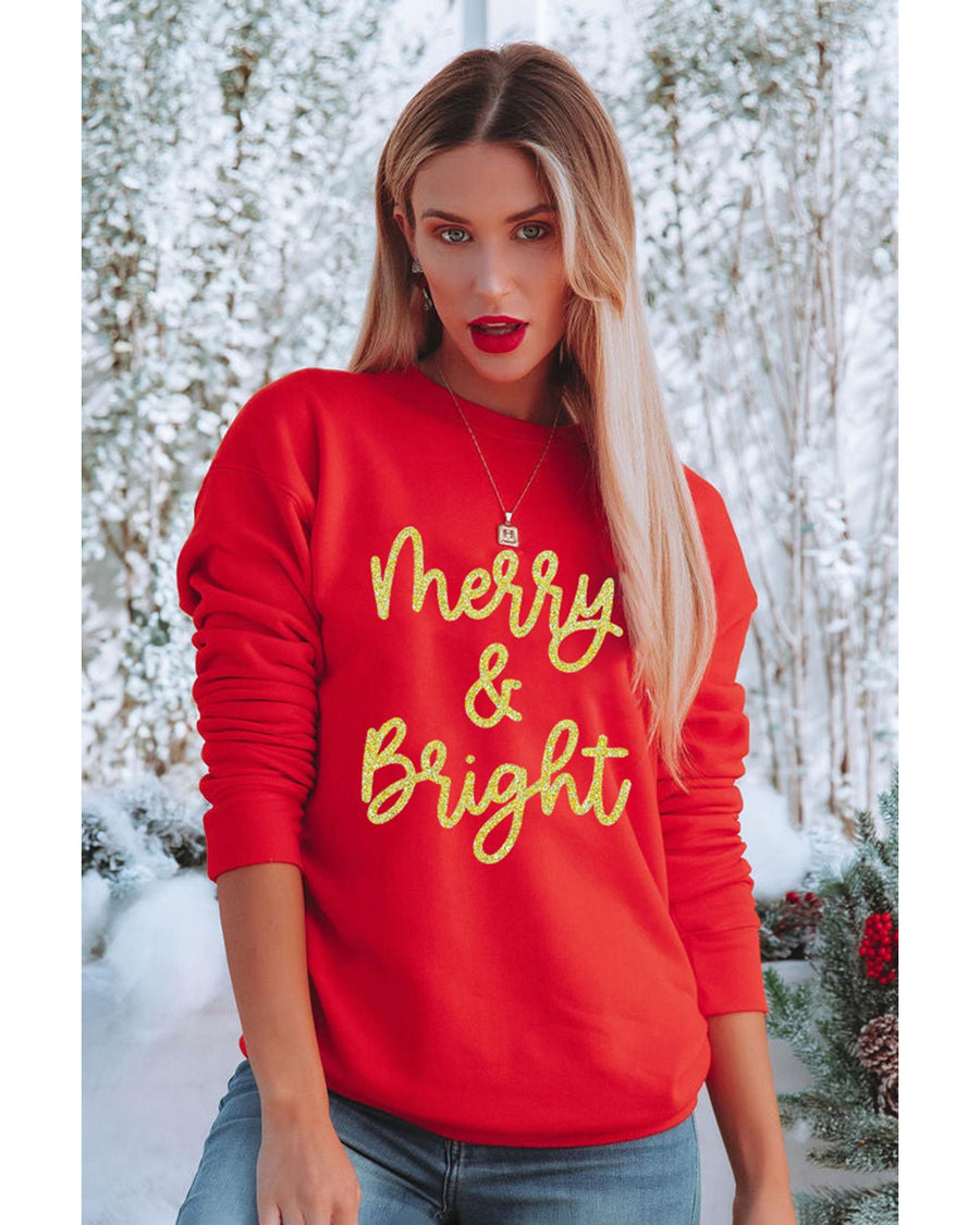 Red Merry & Bright Printed Christmas Pullover Sweatshirt - 2XL