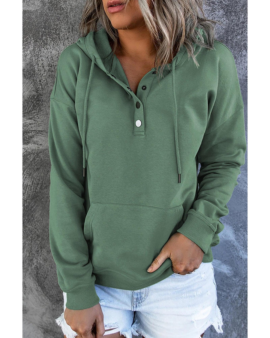 Azura Exchange Hooded Snap Button Hoodie with Pocket - L