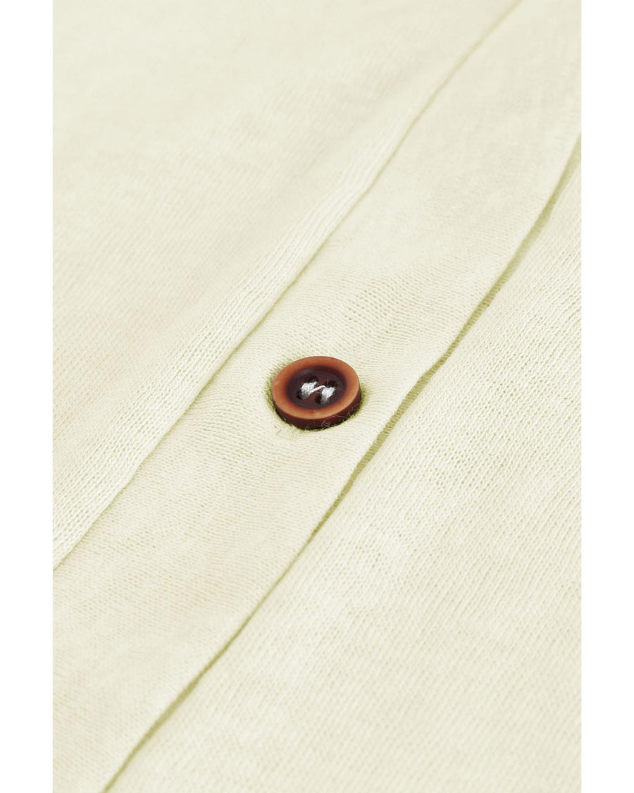 Beige Solid Color Open-Front Buttons Cardigan - 2XL
