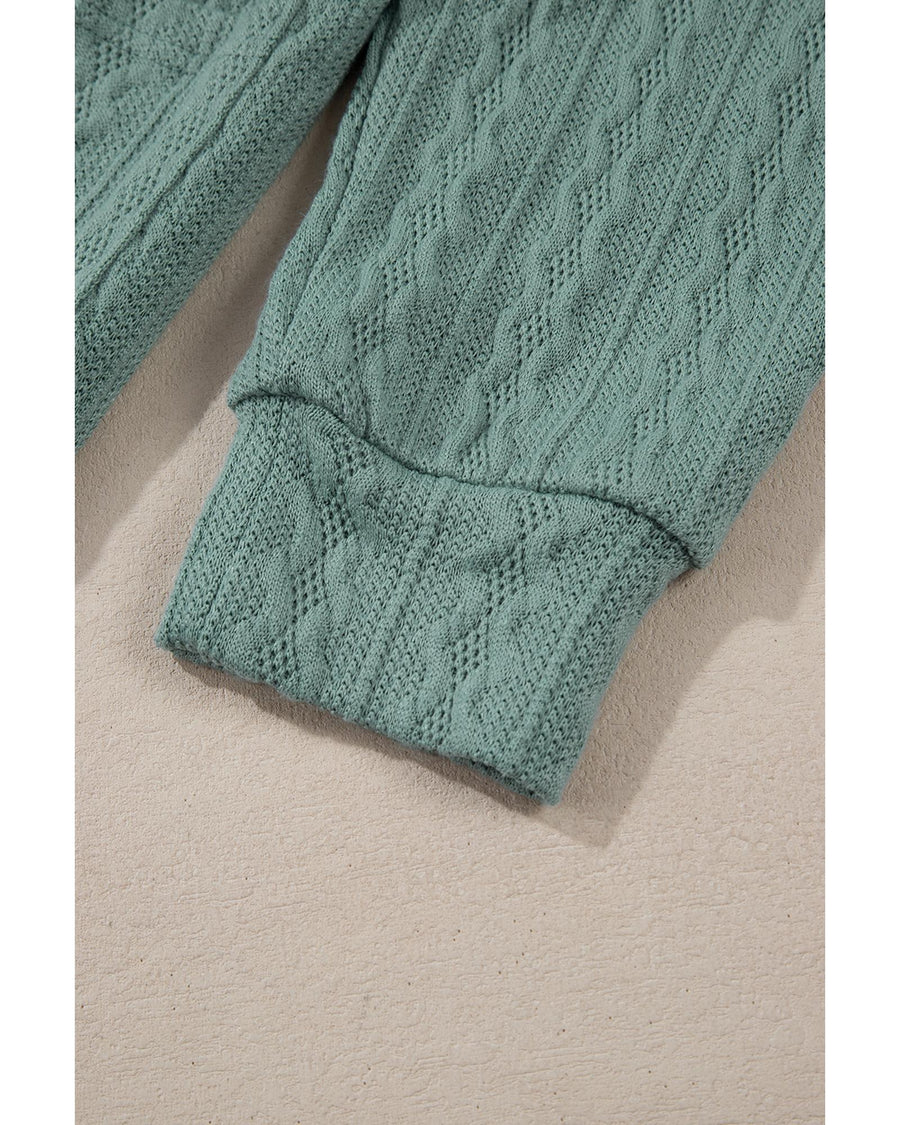 Canton Textured Knit Side Pockets Open Front Cardigan - S