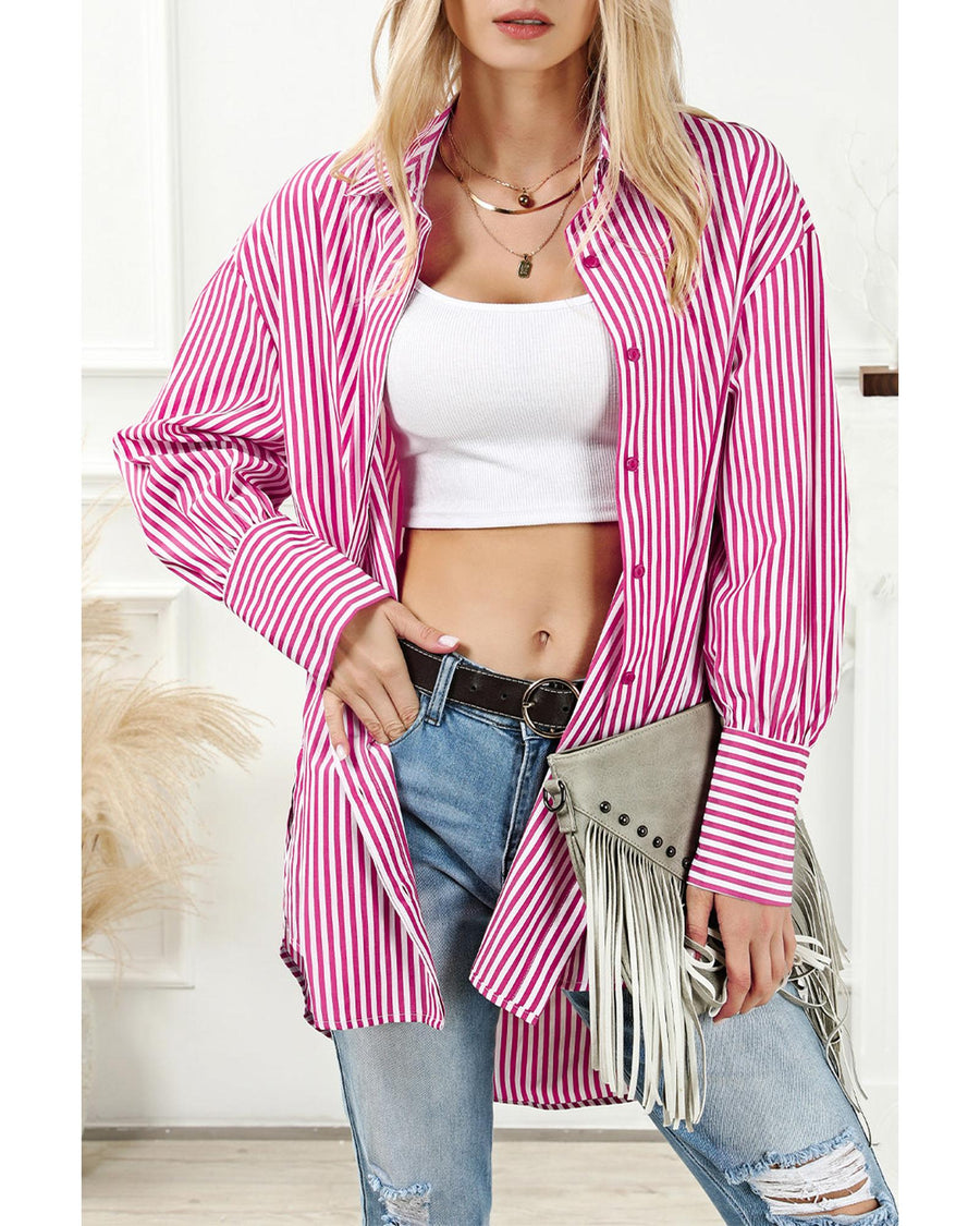 Azura Exchange Long Tail Striped Bishop Sleeve Shirt - XL
