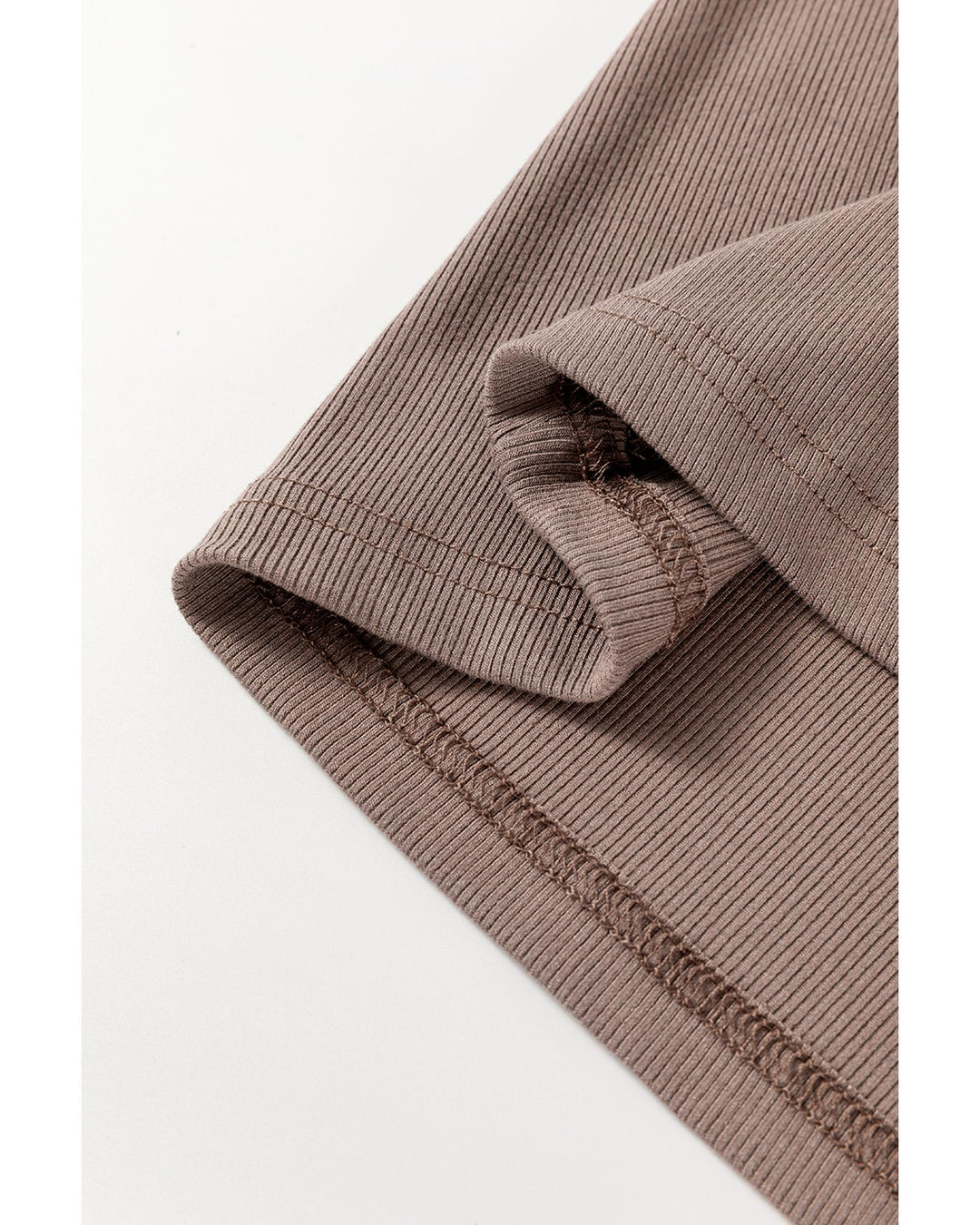 Smoke Gray Ribbed Knit Colorblock Edge U Neck Slim Fit Tank Top - M