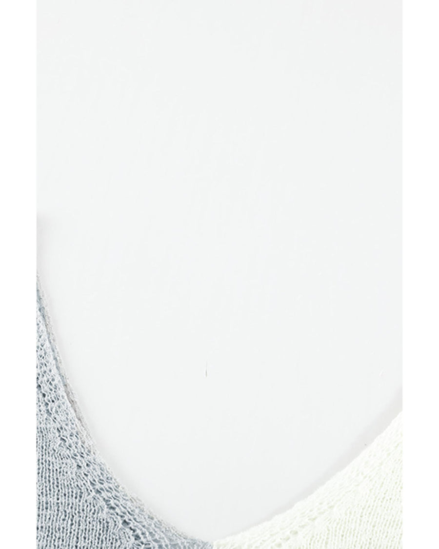 Gray Color Block Knitted Tank Top - L