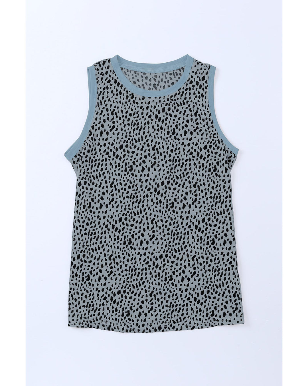 Azura Exchange Gray Leopard Print Round Neck Tank Top - XL