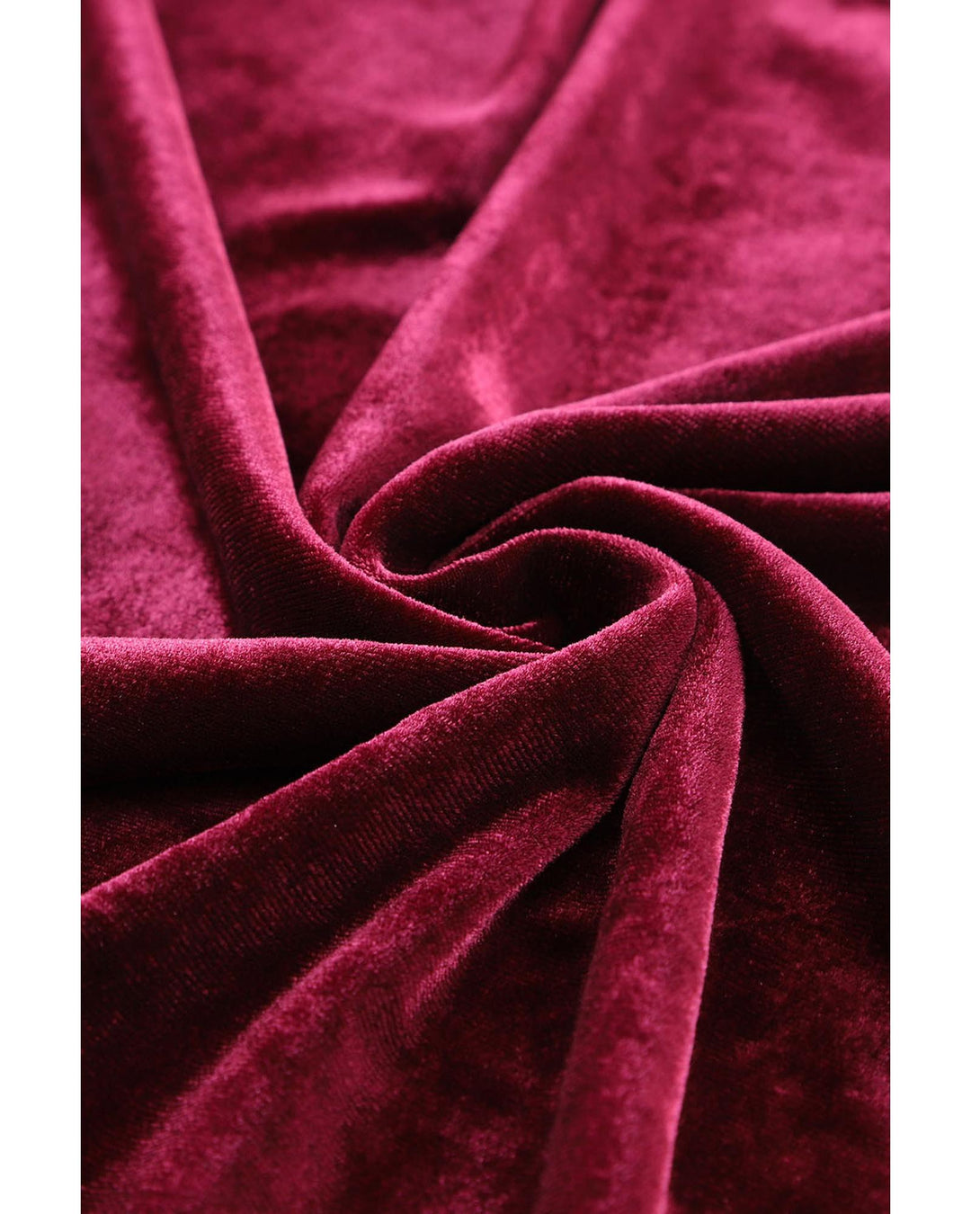 Fiery Red Solid Velvet Two Piece Lounge Set - XL