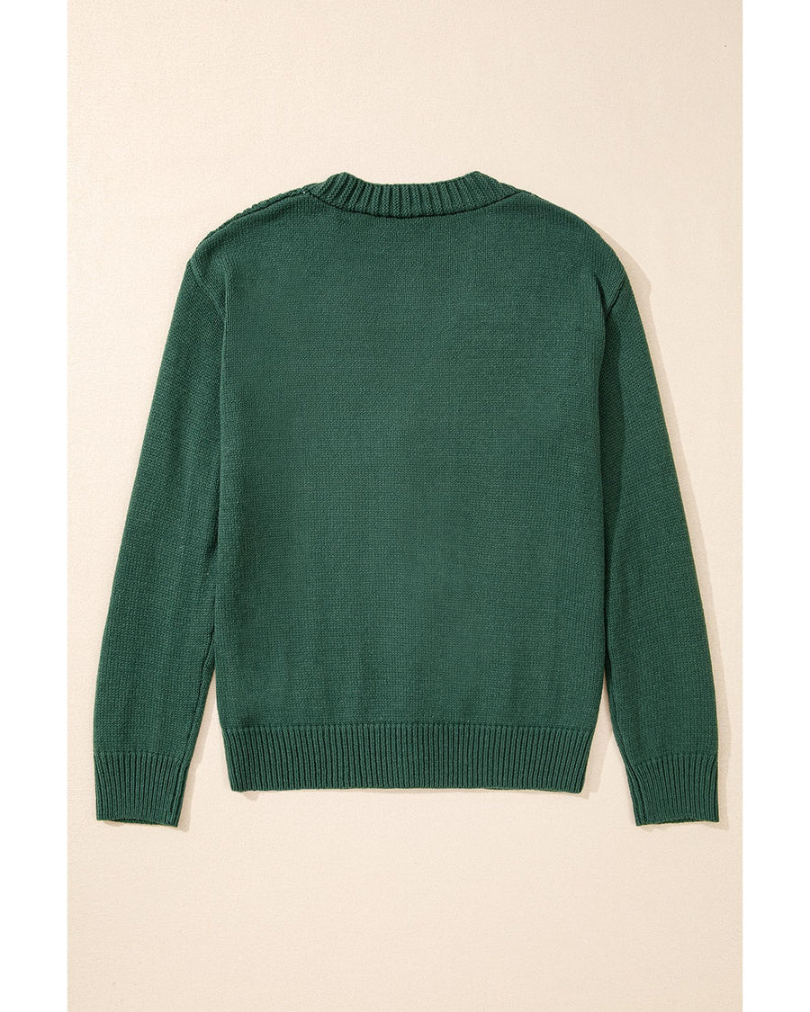 Canton Open Knit Drop Shoulder Sweater Cardigan - M