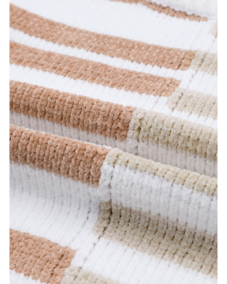 Stripe Blocked Drop Shoulder Slouchy Sweater - S