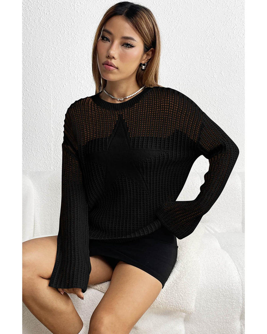Black Seeing Stars Oversized Sweater - M