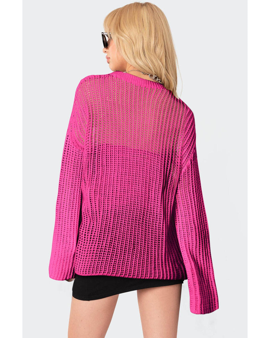 Rose Seeing Stars Oversized Sweater - L