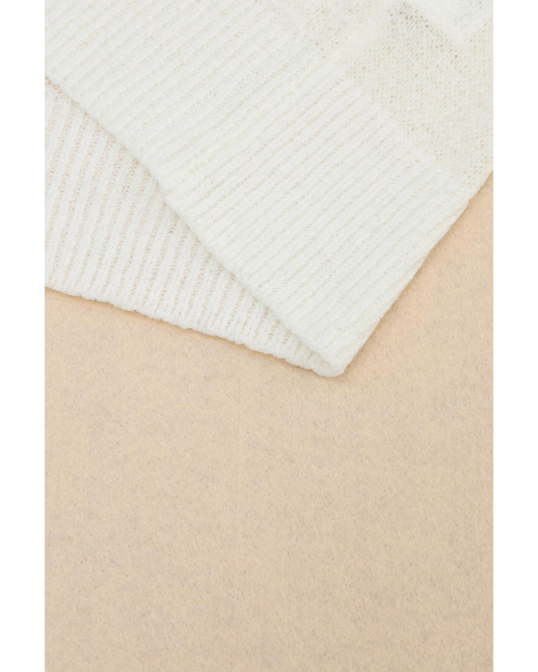 White Colorful Star Pattern Loose Sweater - S