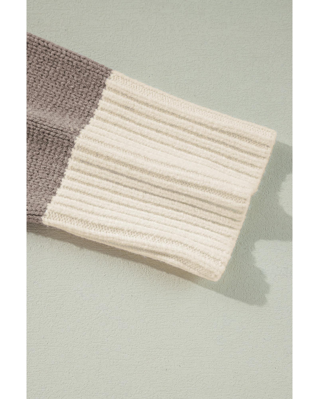 Simply Taupe Colorblock Loose Pullover Sweater - XL