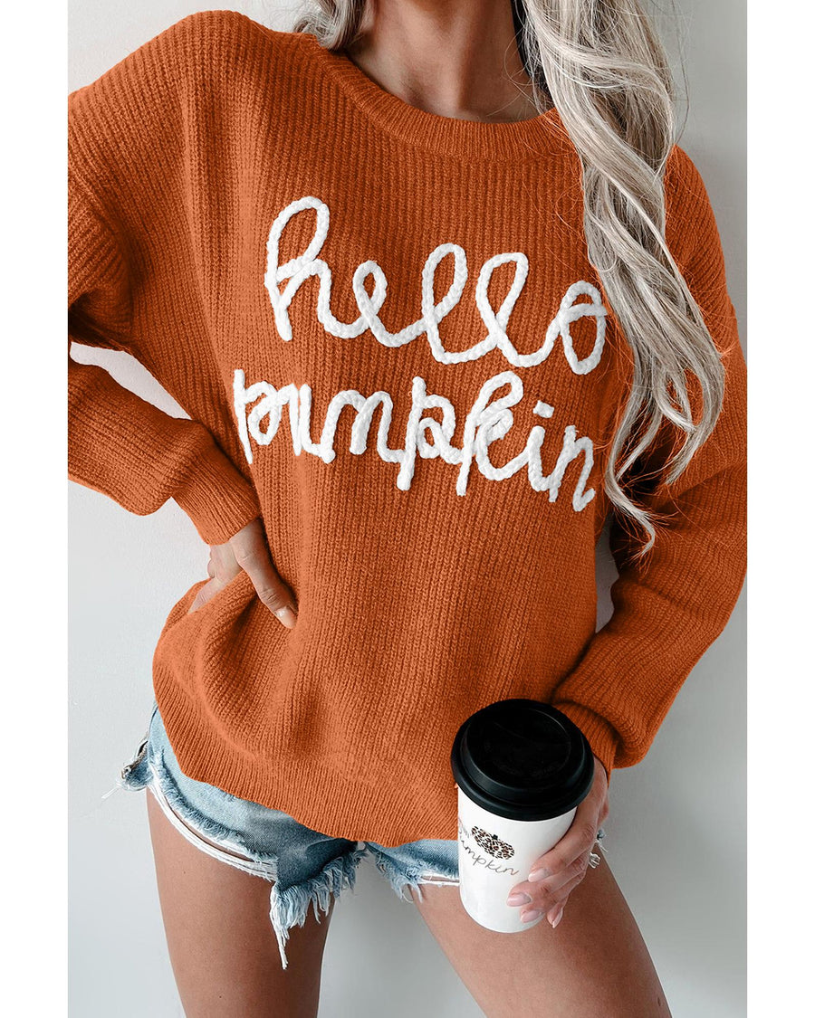 Flamingo Hello Pumpkin Graphic Sweater - 2XL
