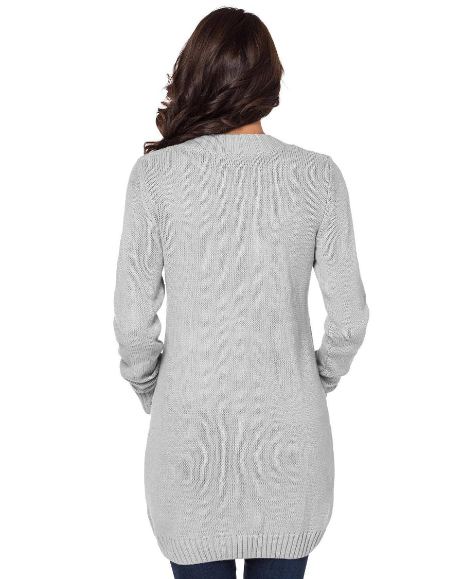 Gray Front Pocket and Buttons Closure Cardigan - 2XL