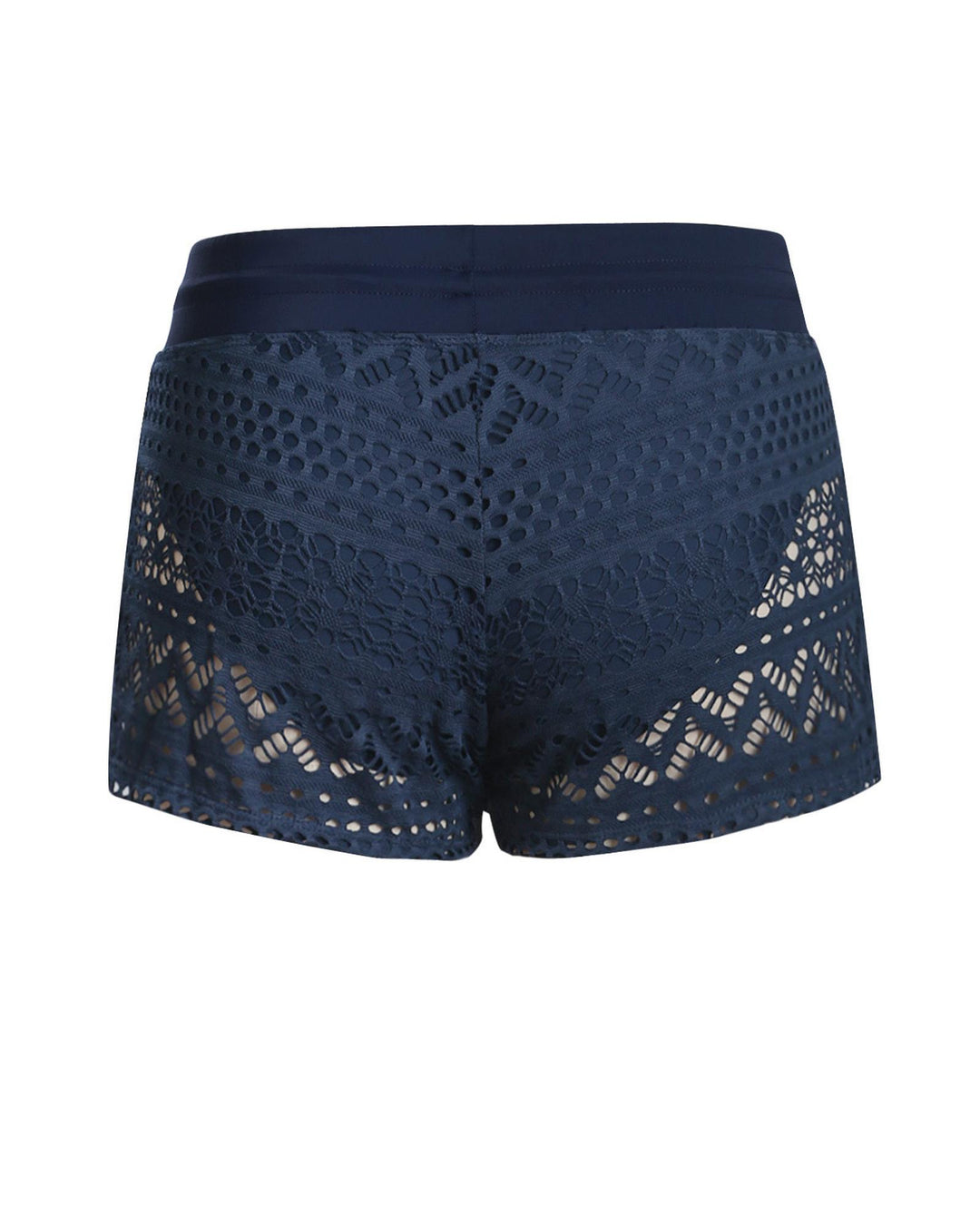 Blue Lace Shorts Attached Swim Bottom - S