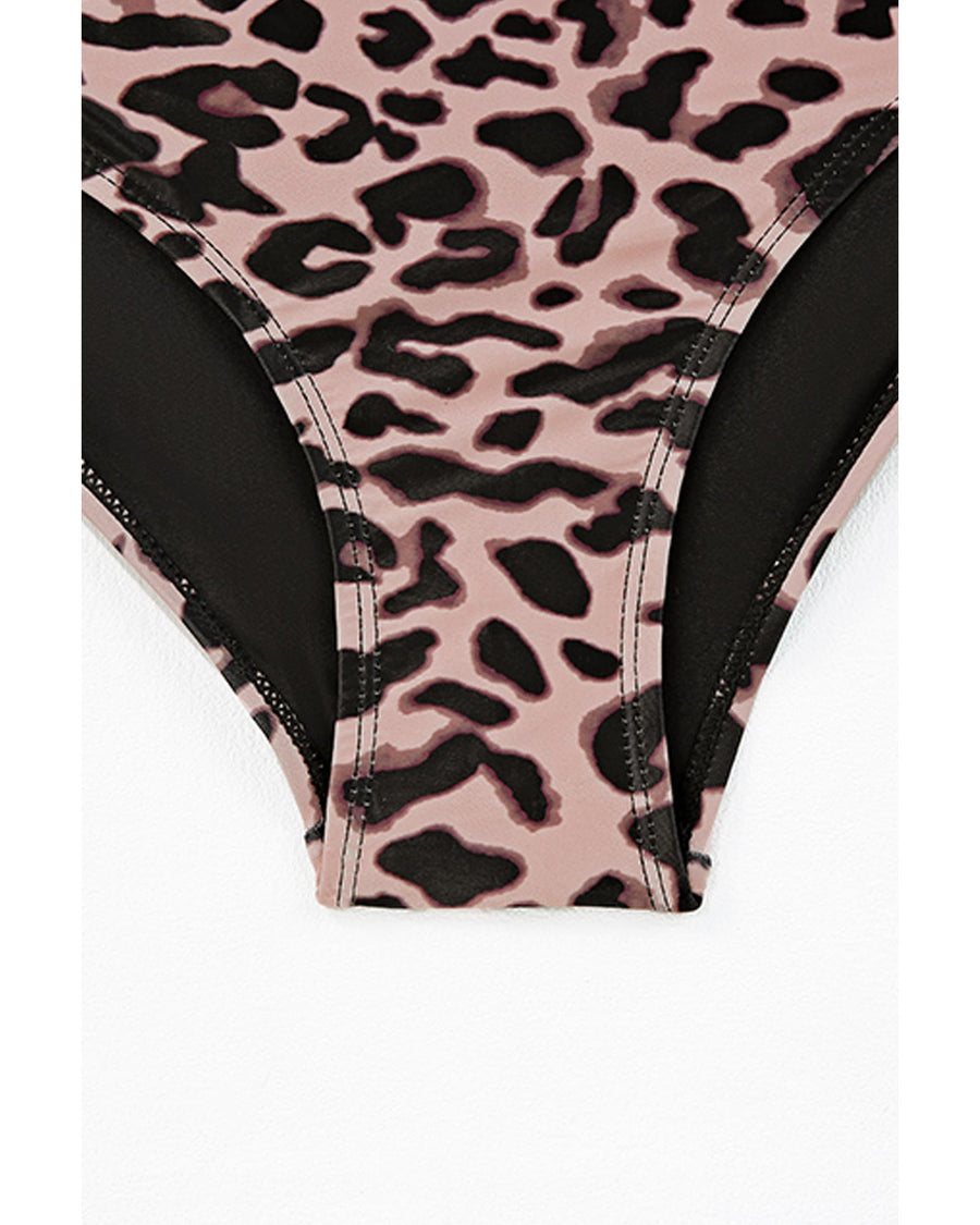 Black Square Neck Sleeveless Fashion Print Tankini Set - S