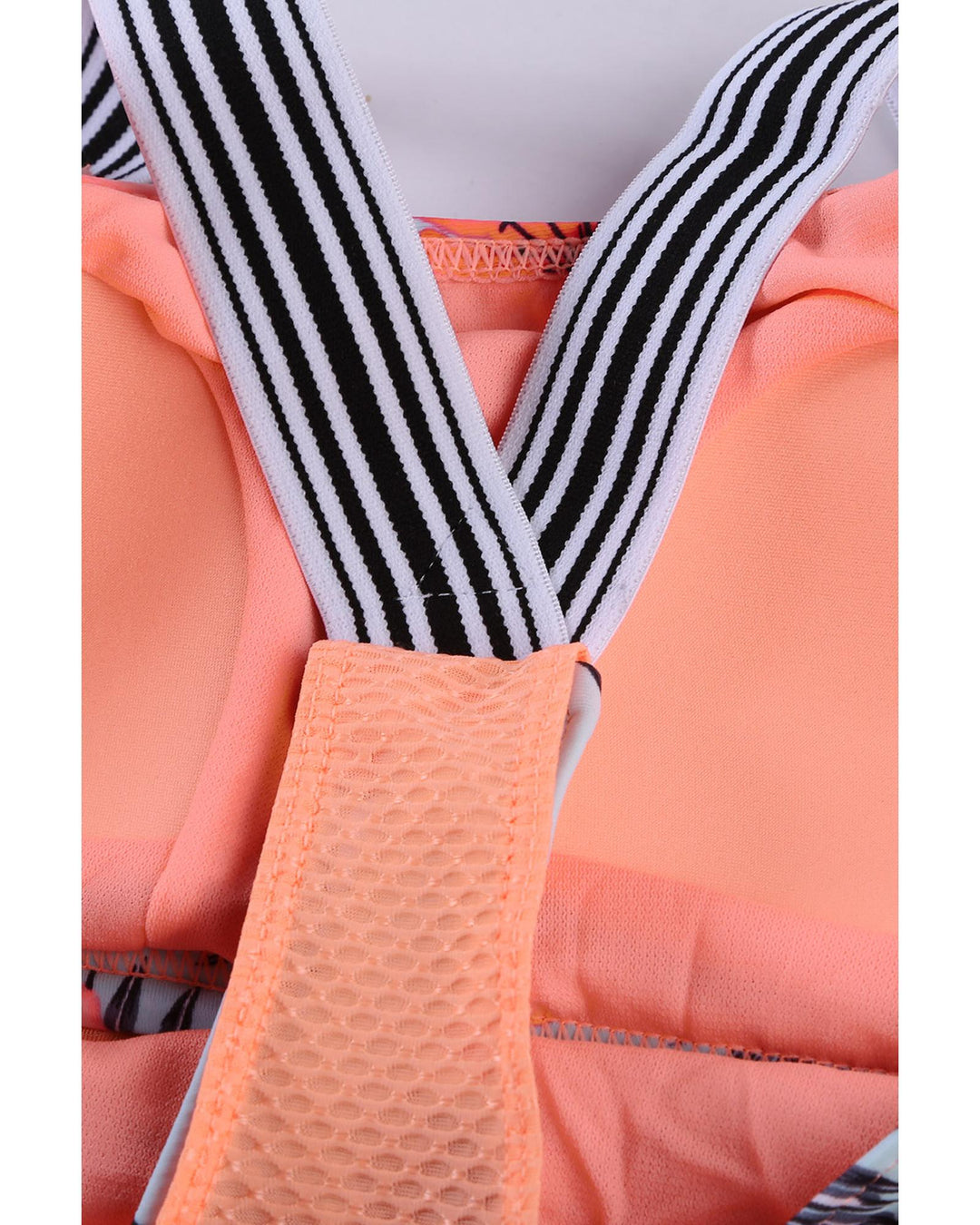 Azura Exchange Orange Printed Splicing Racerback Tankini - M