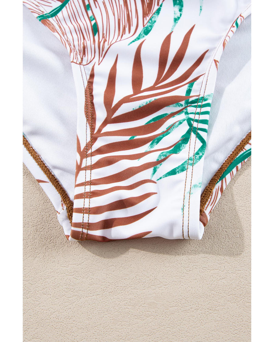Mineral Red Drawstring Tummy Control Mix-and-match 2pcs Tankini Swimsuit - M
