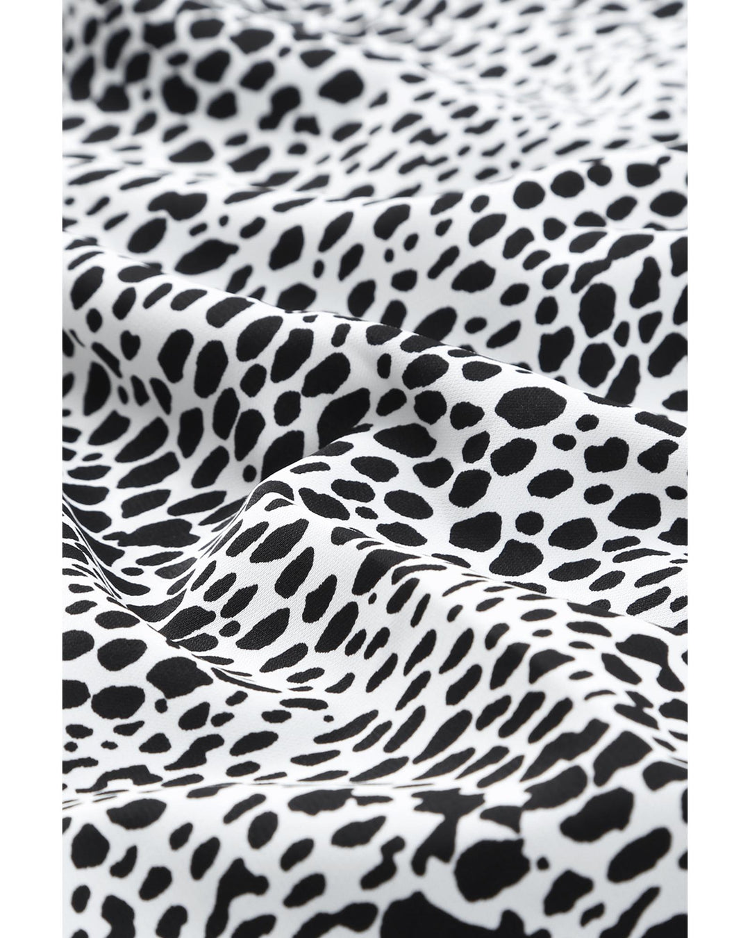 Long Sleeve Leopard Animal Print Shirt Dress - L