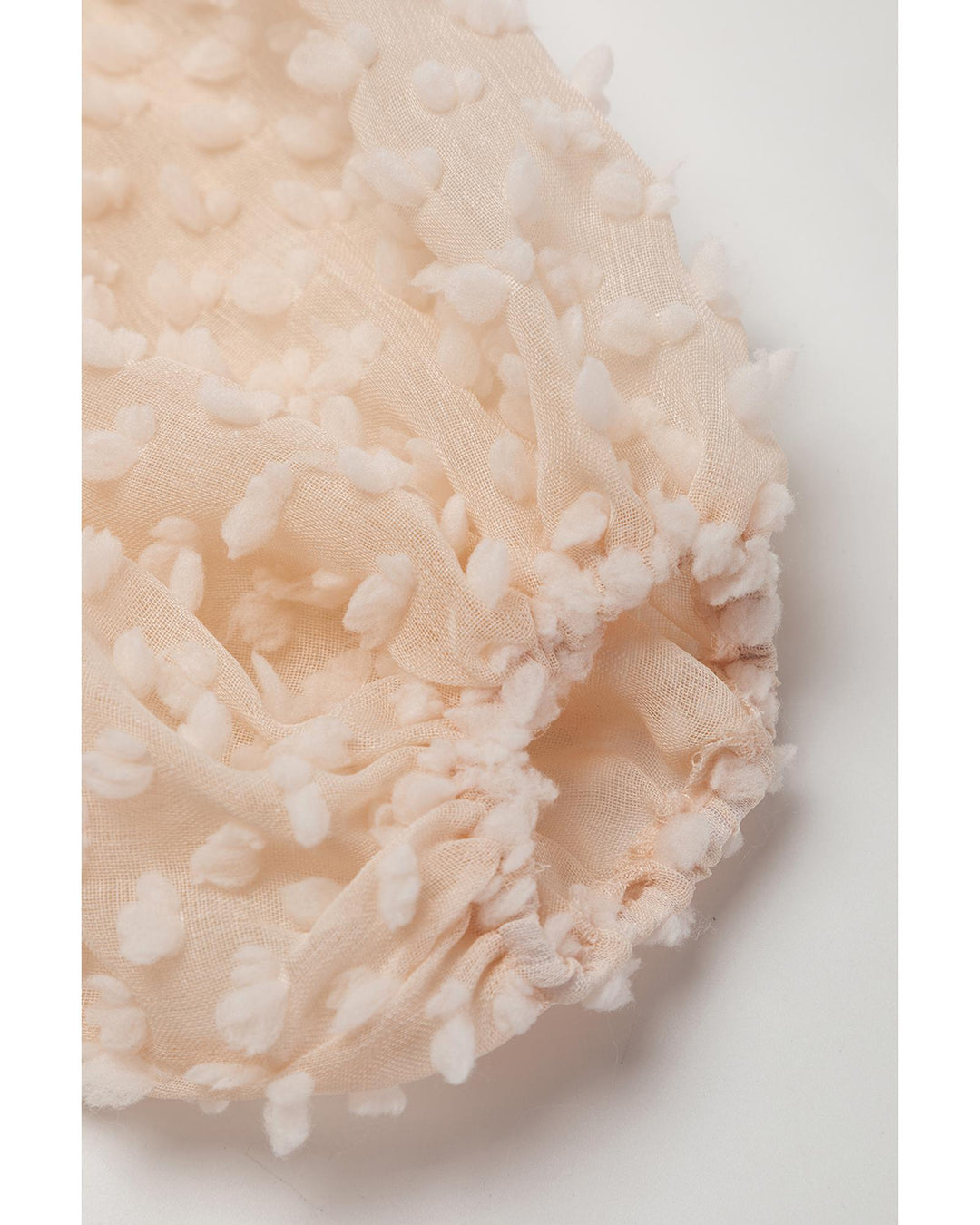 Beige Embellished Puff Sleeve Tiered A-line Dress - L