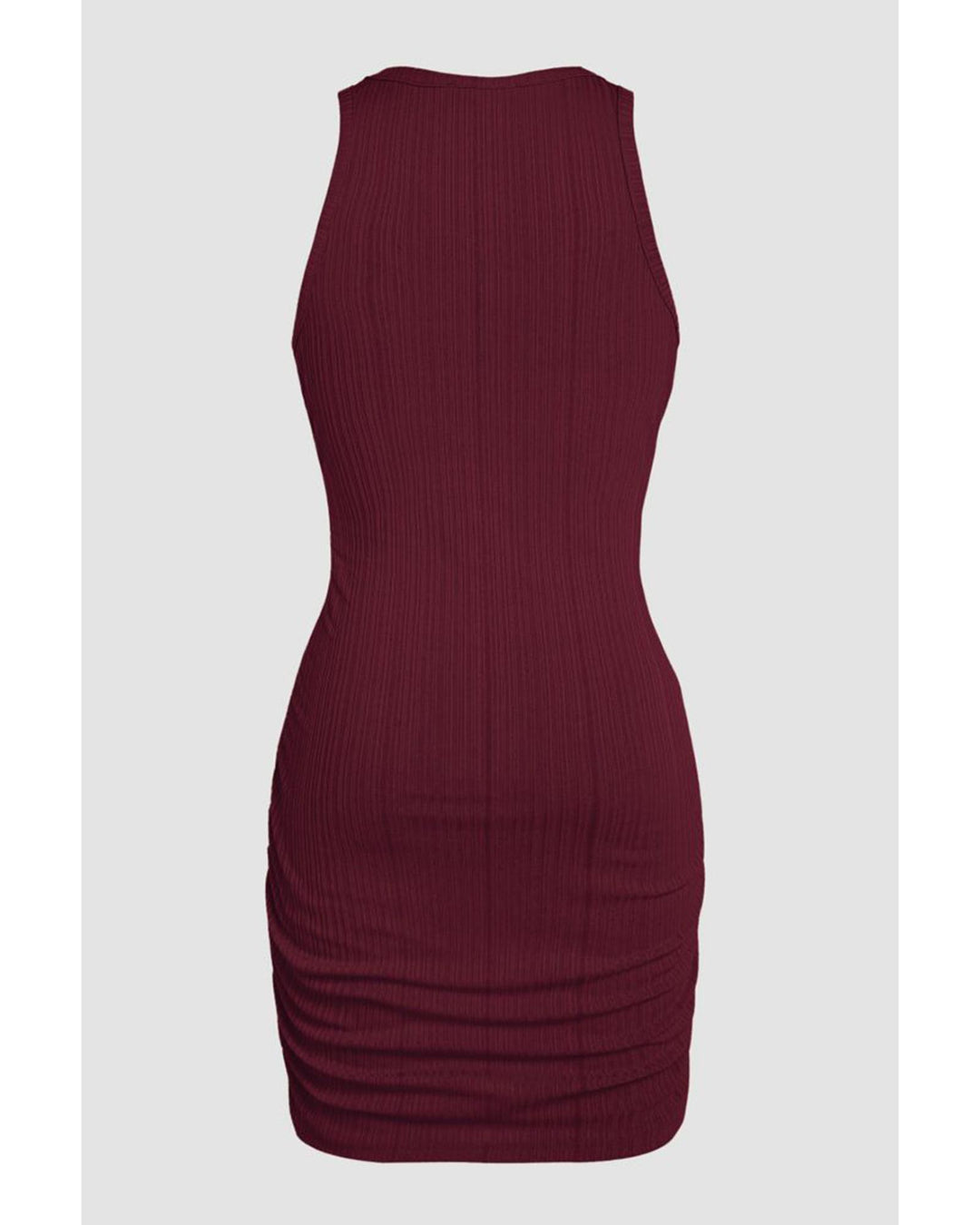 Red Dahlia Ruched Sleeveless Bodycon Dress - M