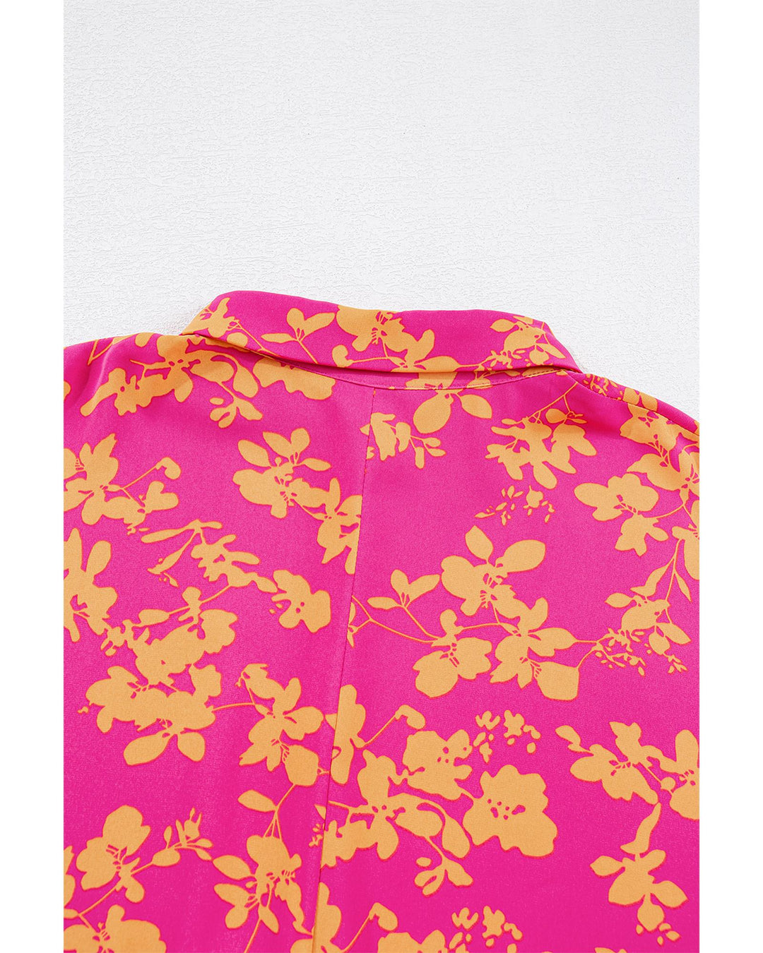 Pink Floral Print Drawstring Tunic Flowy Short Dress - XL