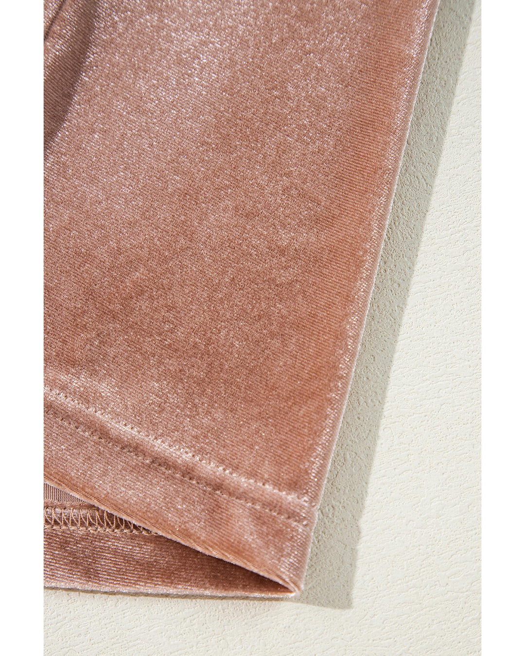 Chestnut Velvet Lacy V Neckline Short Sleeve Empire Waist Flowy Maxi Dress - M