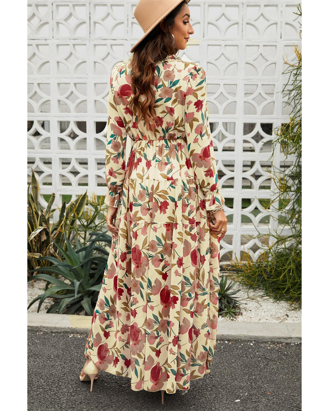 Azura Exchange Ruffle Tiered Maxi Dress - L