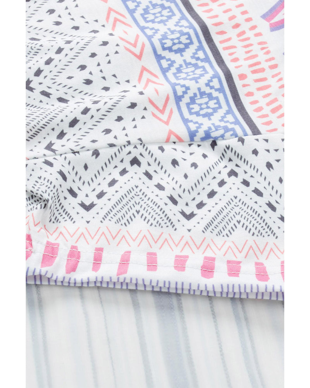 Multicolor Aztec Print Short Sleeve Romper - M