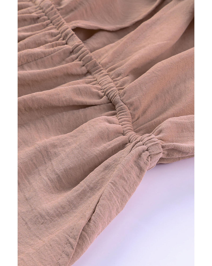 Azura Exchange Tie Knot Puff Long Sleeve Romper - XL