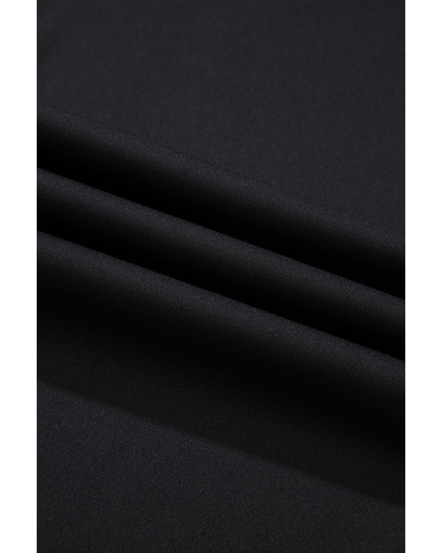 Black V Shape High Waist Flared Leggings - L