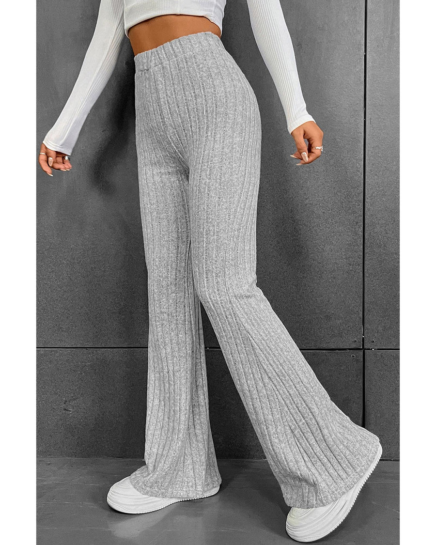 Azura Exchange Ribbed Flare Pants - M