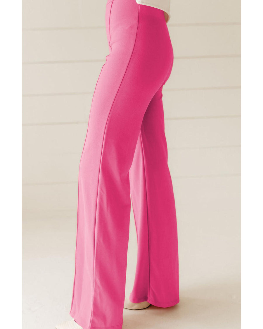 Sachet Pink High Waist Central Seam Flared Pants - XL