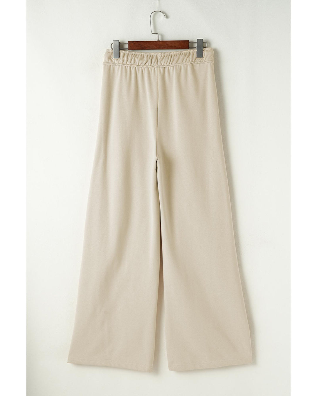 Apricot Loop Drawstring Casual Wide Leg Pants - XL