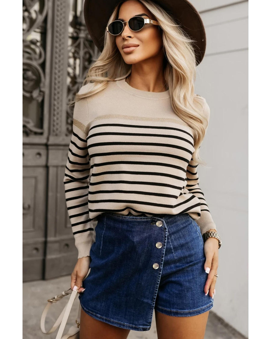 Bluing Asymmetric Wrapped Buttoned High Waist Denim Shorts - 14 US