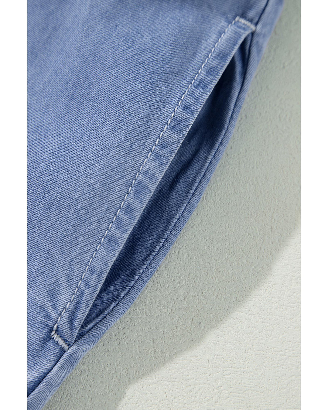 Myosotis Chambray Deep V Neck Bracelet Sleeve Maxi Dress - L