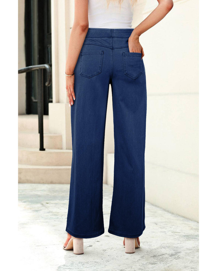 Sail Blue Medium Wash Straight Leg Loose Casual Jeans - M