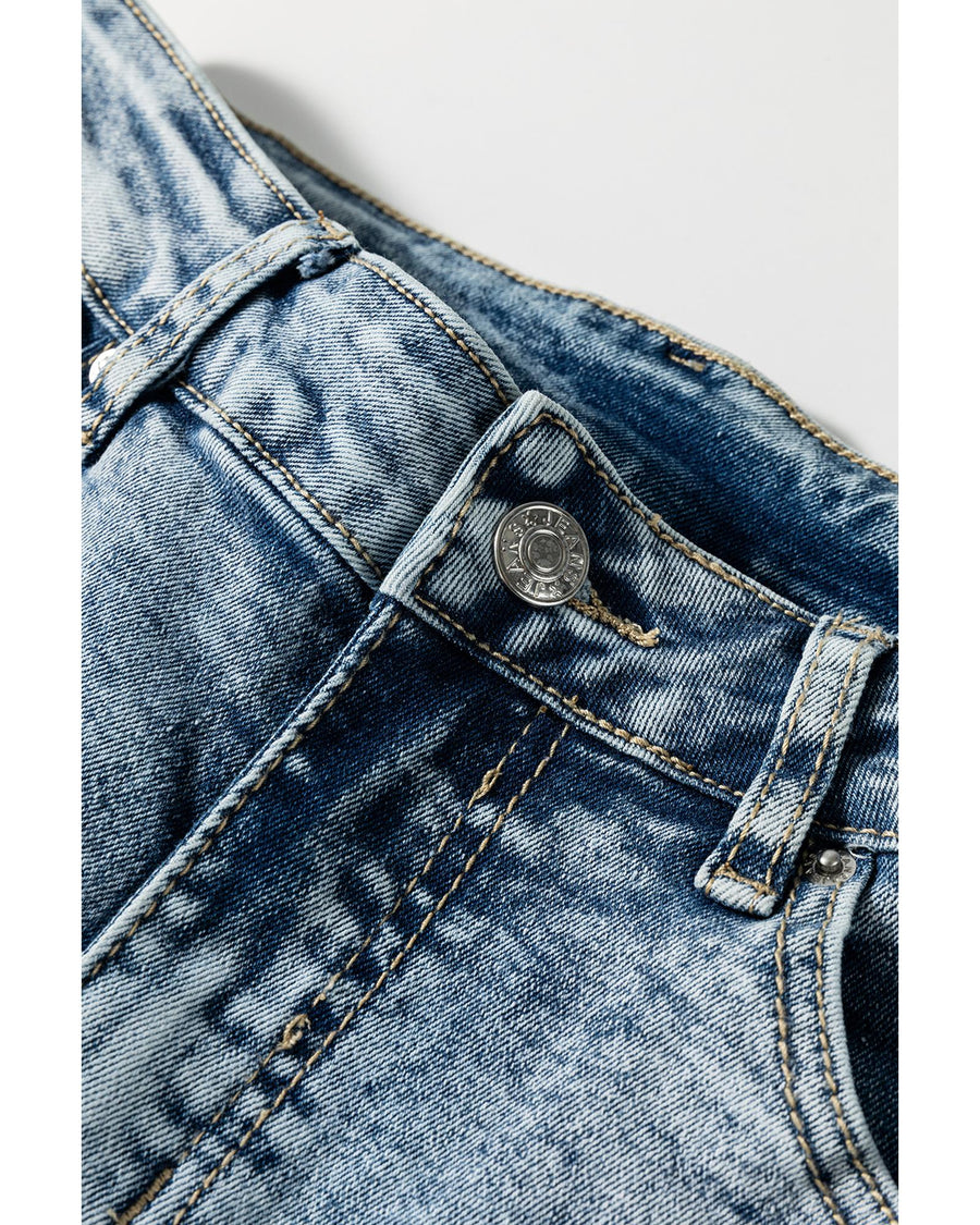 Myosotis High Rise Button Zip Fly Medium Wash Jeans - 4 US