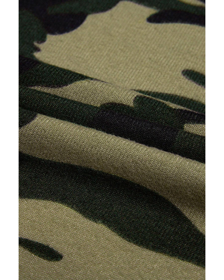 Green Camo Print Long Cardigan - L