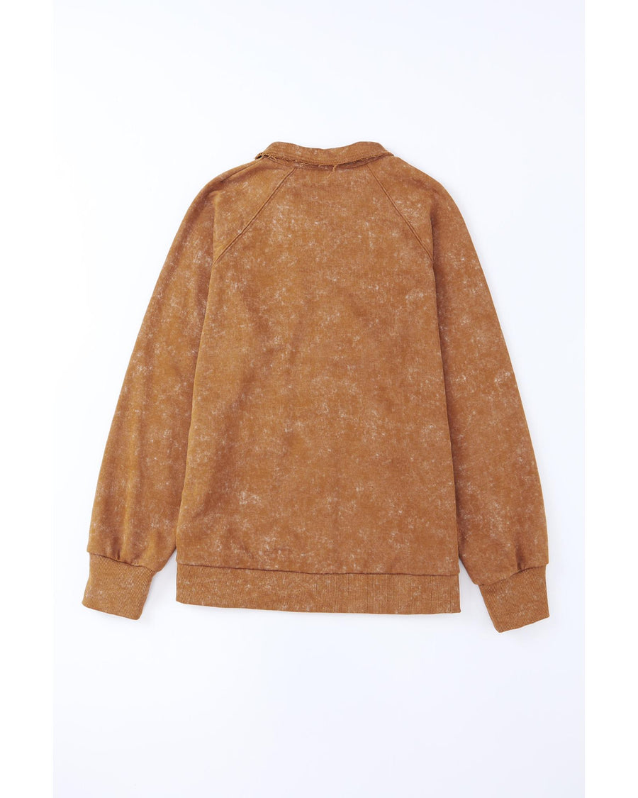 Khaki Vintage Washed Flap Pocket Button Shacket - S
