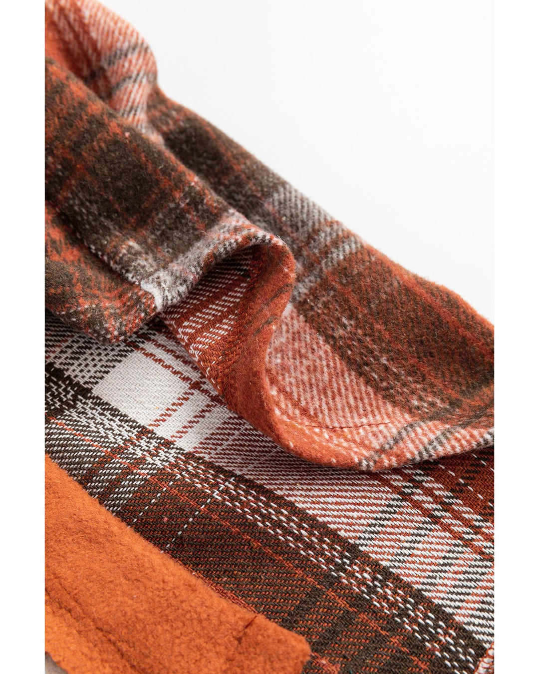 Khaki Colorblock Plaid Pattern Flap Pockets Buttoned Shacket - M