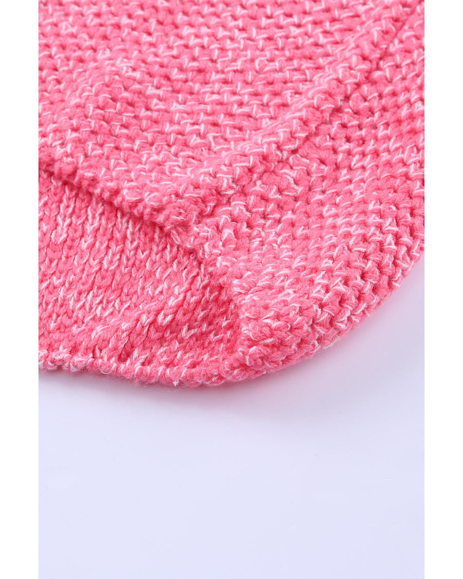 Pink Plus Size Stripe Oversized Sweater - 2X