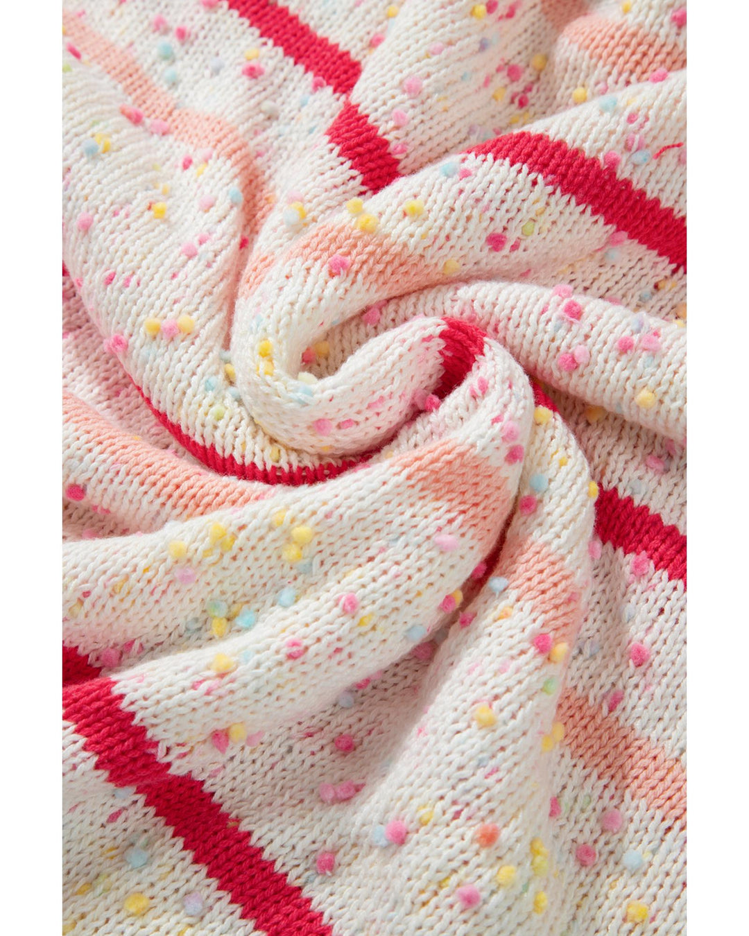 Pink Stripe Drop Shoulder Side Split Plus Size Sweater - 4X