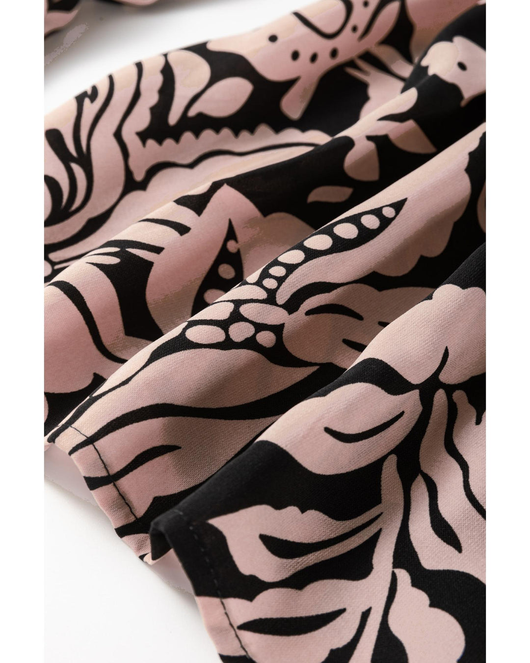 Black Plus Size Floral Printed Puff Sleeve Collared Maxi Dress - 1X