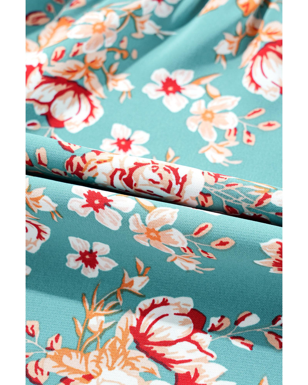 Green Plus Size Floral Print Square Neck Smocked Maxi Dress - 4X